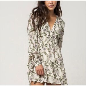 FREE PEOPLE | Stealing Fire Tunic Dress Vine Floral Button Tassel Dress | Large